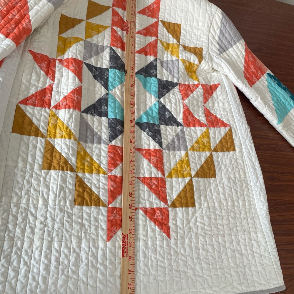 Quilt Coat Geometric Patterned - Multicolor - image 7